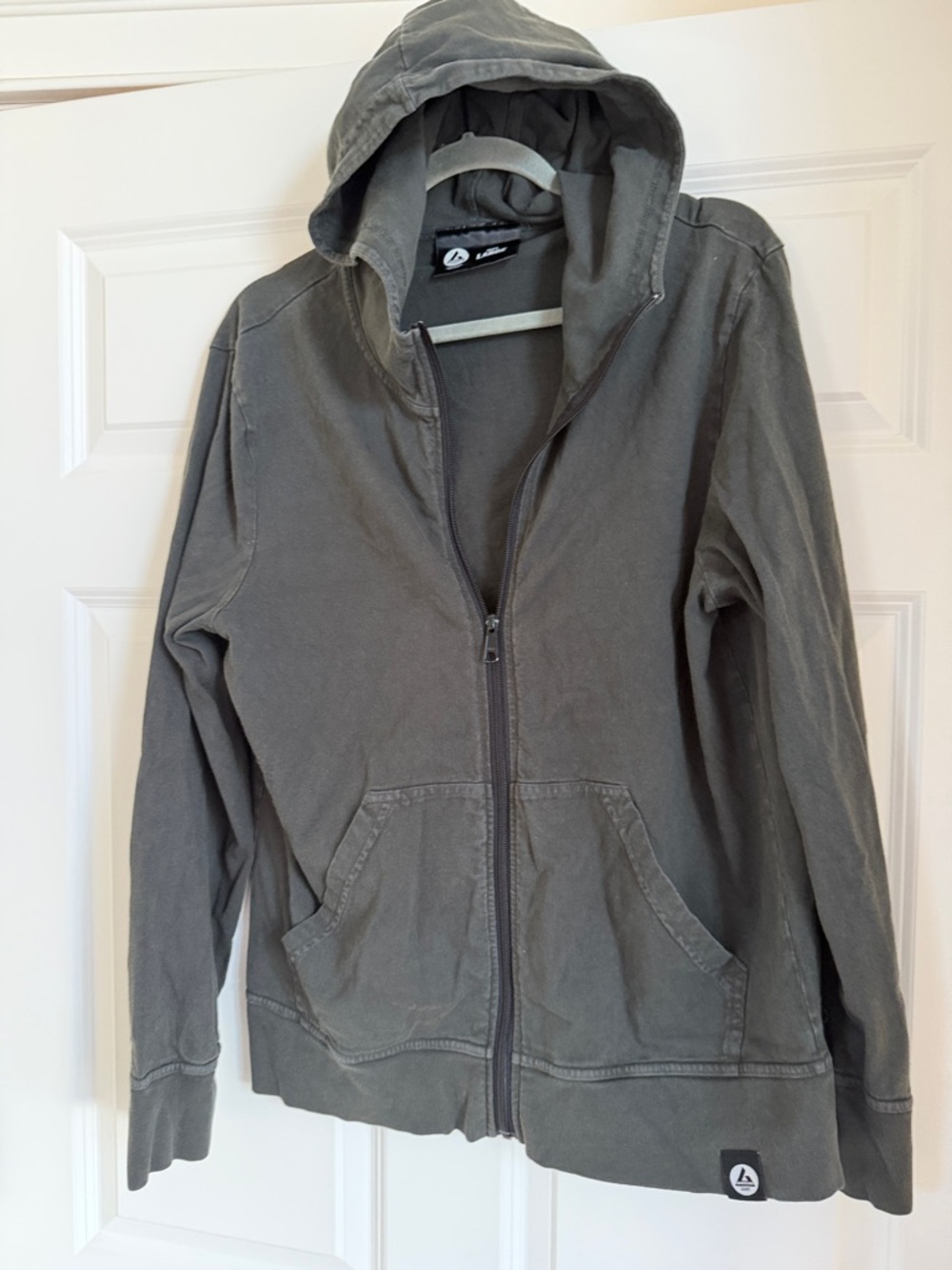 American Giant Kids Hooded Zip Jacket in Olive